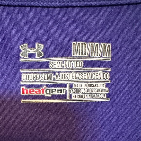 Under Armour T-shirt Top 4th of July Patriotic American Flag Heart Blue Size Med - Picture 4 of 8